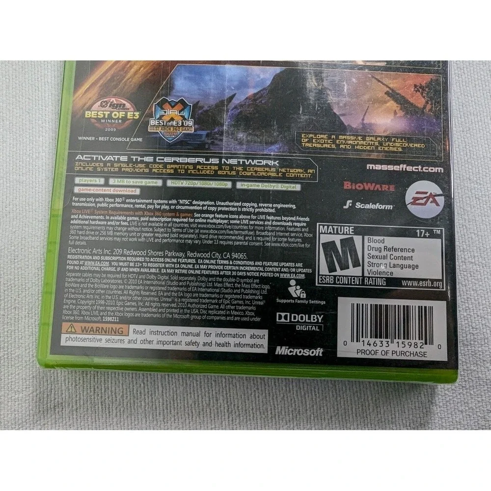 Mass Effect 2 Microsoft Xbox 360 Live‎ 2010 Game Brand New Sealed Free Shipping